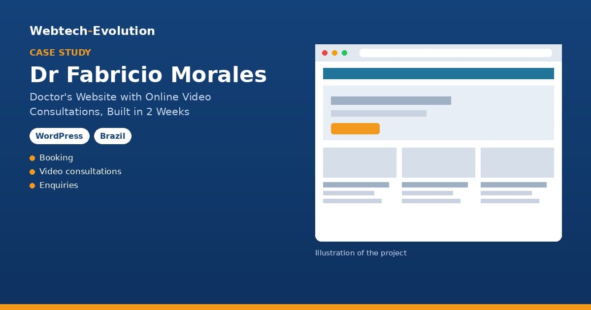 Illustration of the Dr Fabricio Morales project: Doctor's Website with Online Video Consultations, Built in 2 Weeks
