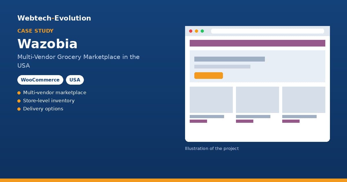 Illustration of the Wazobia project: Multi-Vendor Grocery Marketplace in the USA