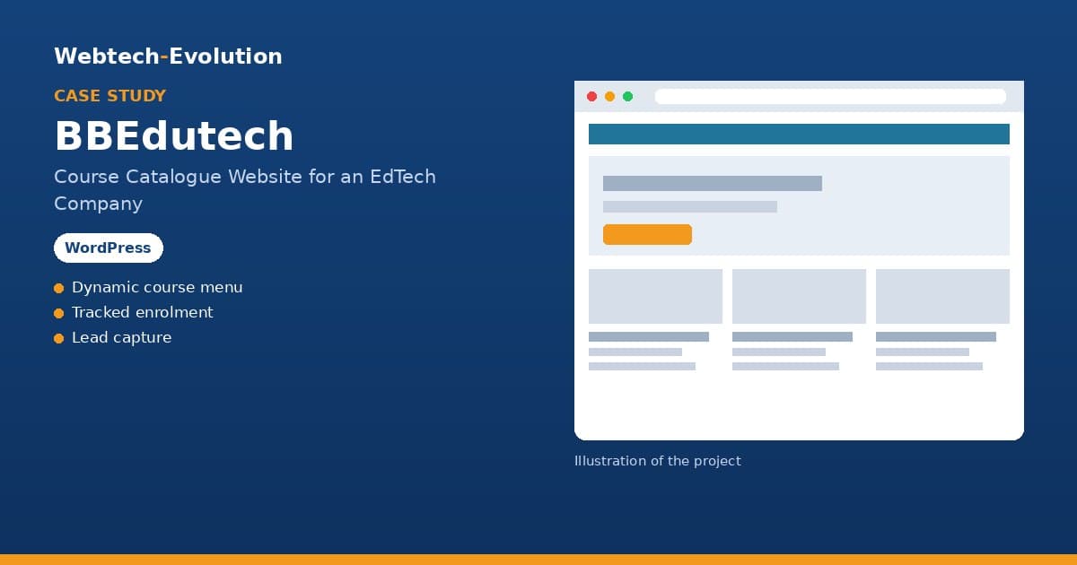 Illustration of the BBEdutech project: Course Catalogue Website for an EdTech Company